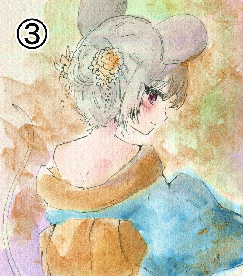 【原画】東方小色紙「浴衣」