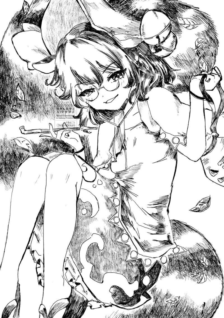 【原画】東方ペン画　二ッ岩マミゾウ　B5サイズ