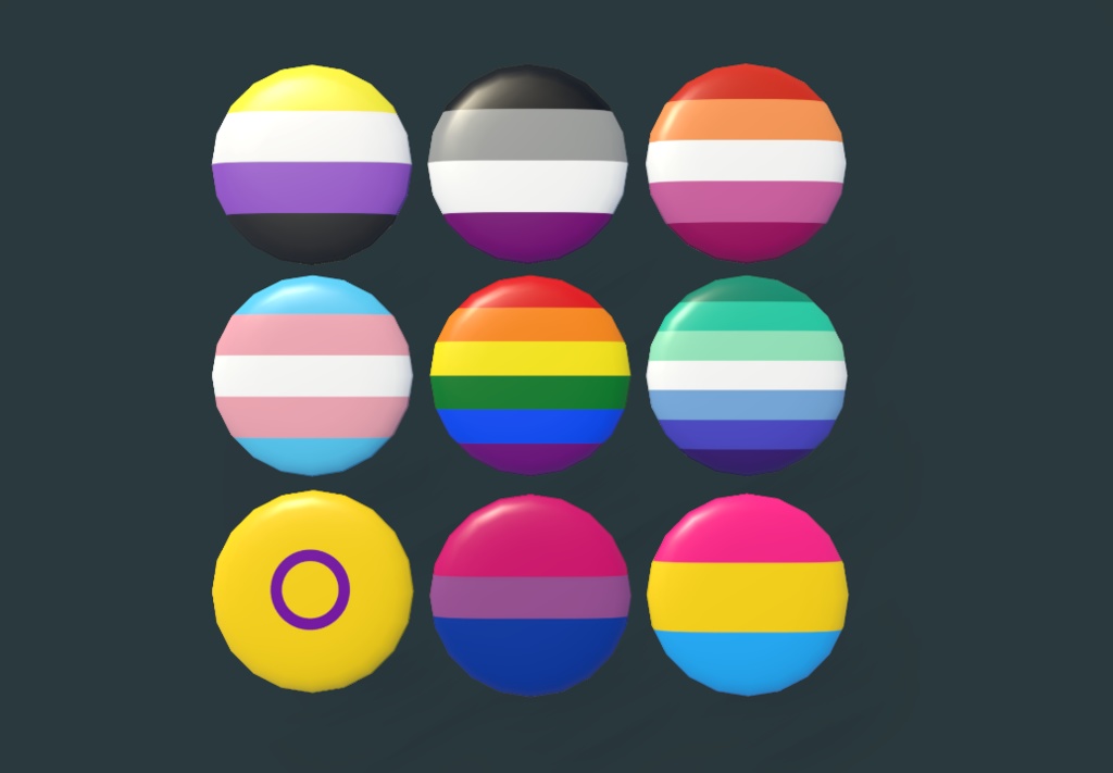 |Pride Buttons| |VRC| |Unity Package|