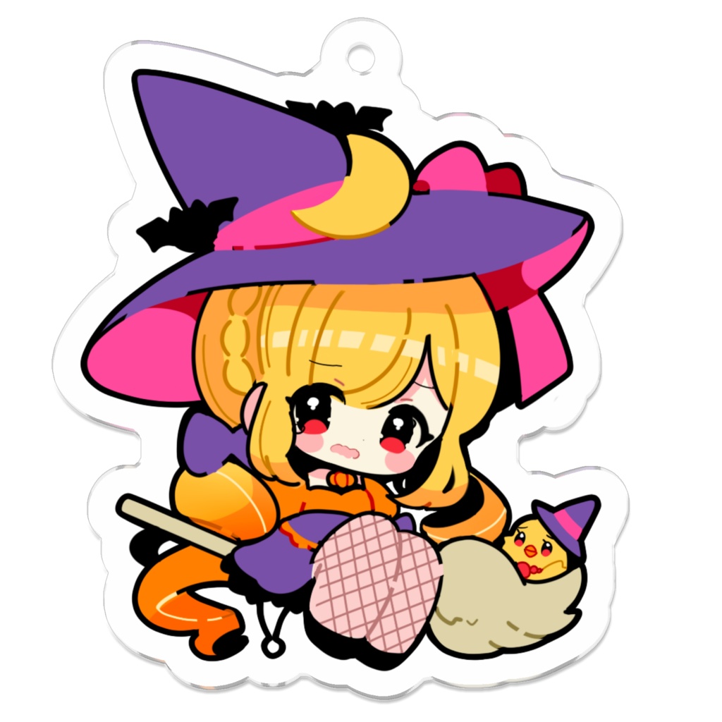魔女アクリルキーホルダー 50×50mm