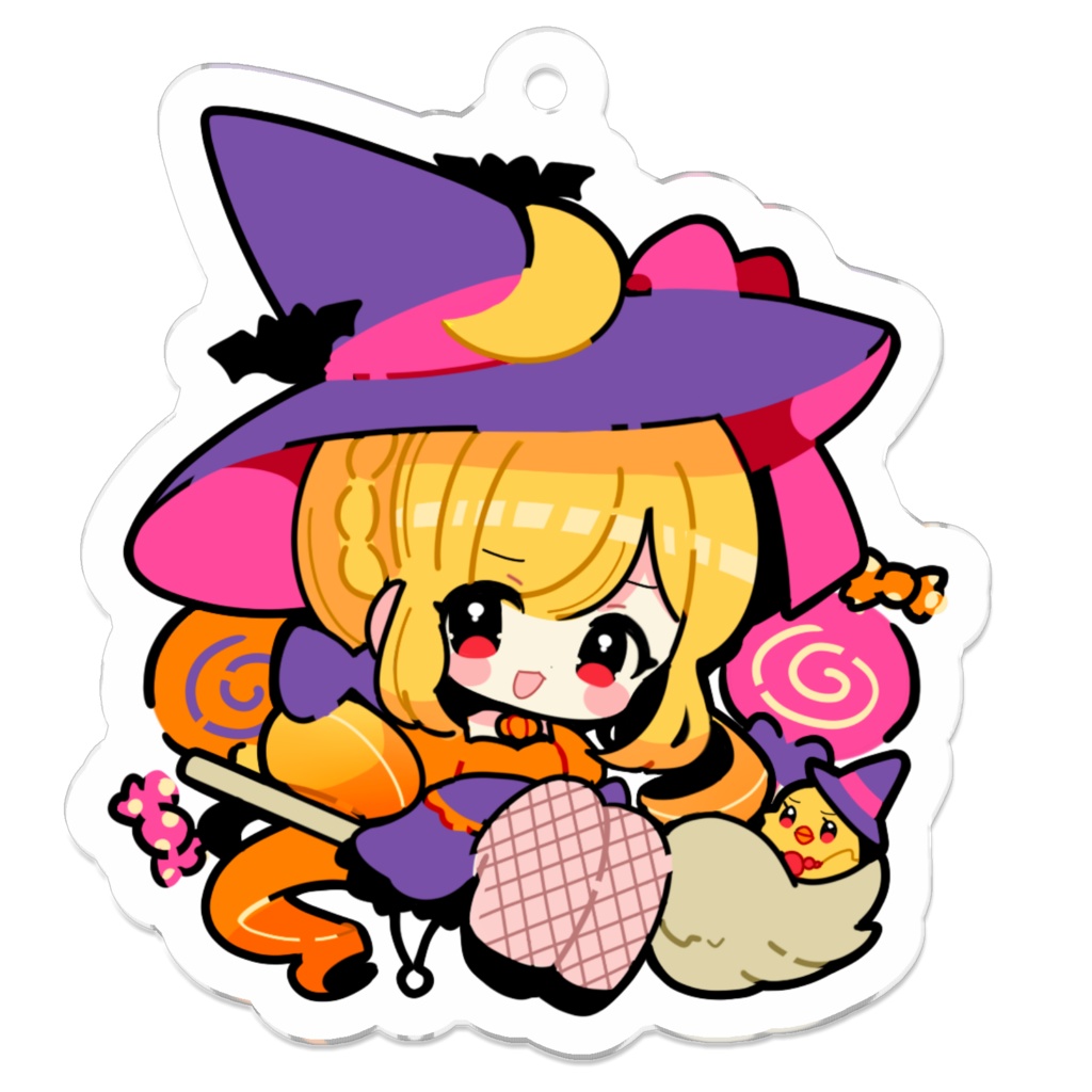 魔女アクリルキーホルダー 50×50mm
