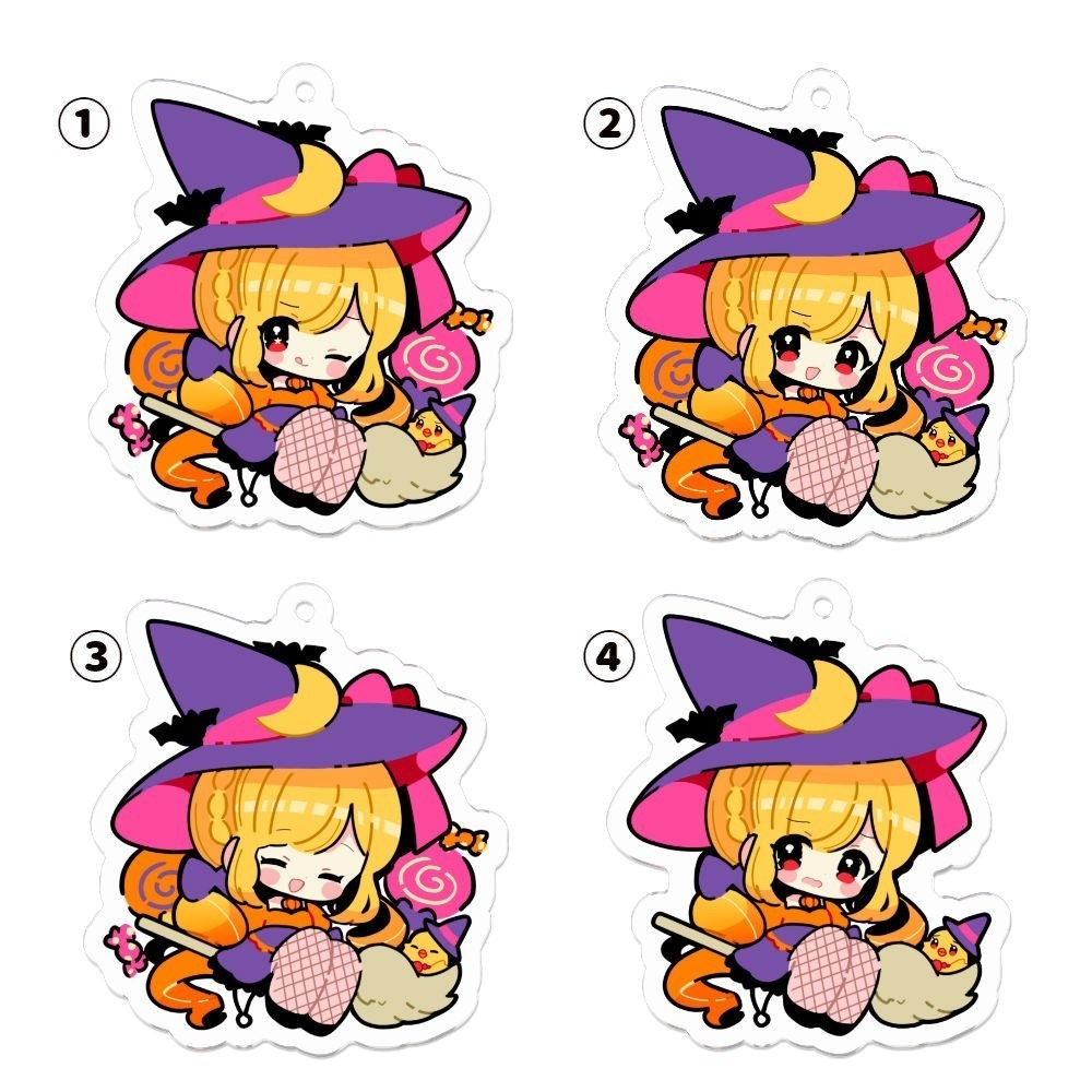 魔女アクリルキーホルダー 50×50mm