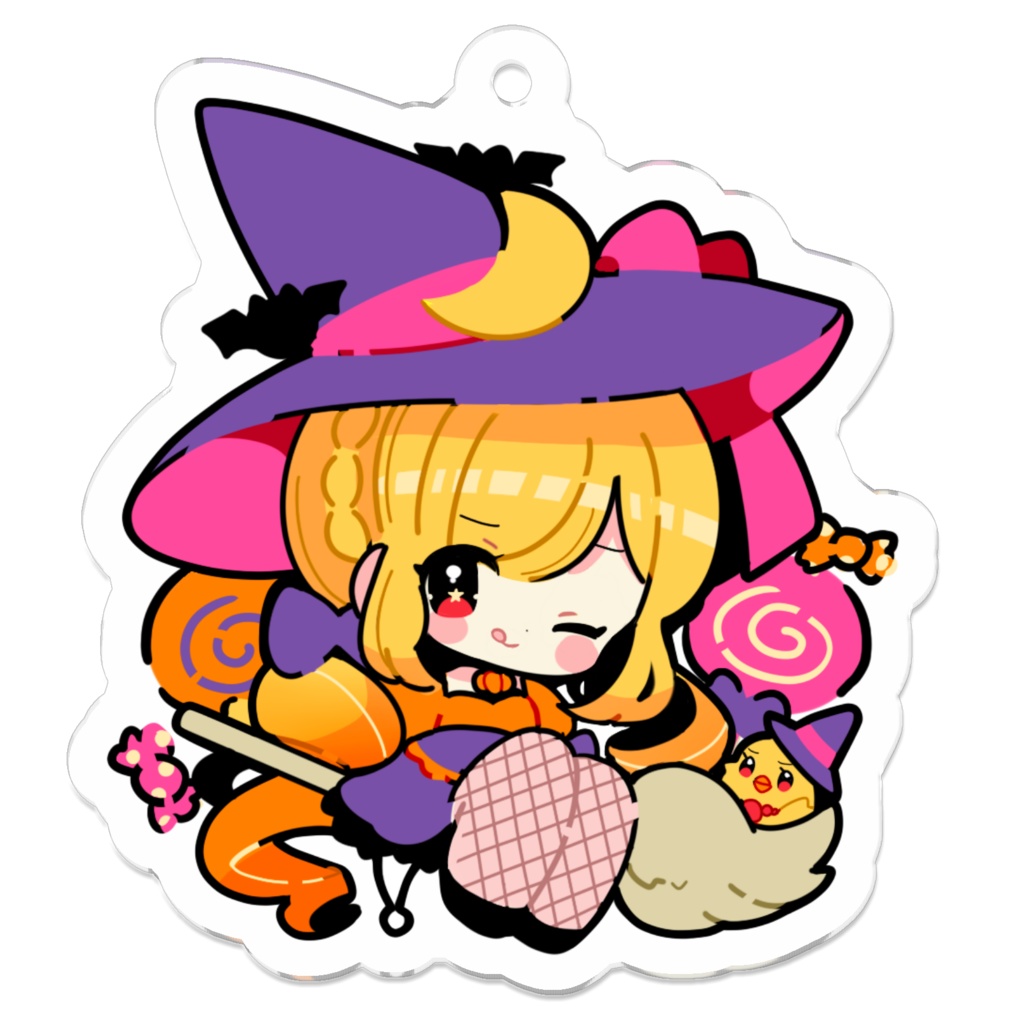 魔女アクリルキーホルダー 50×50mm