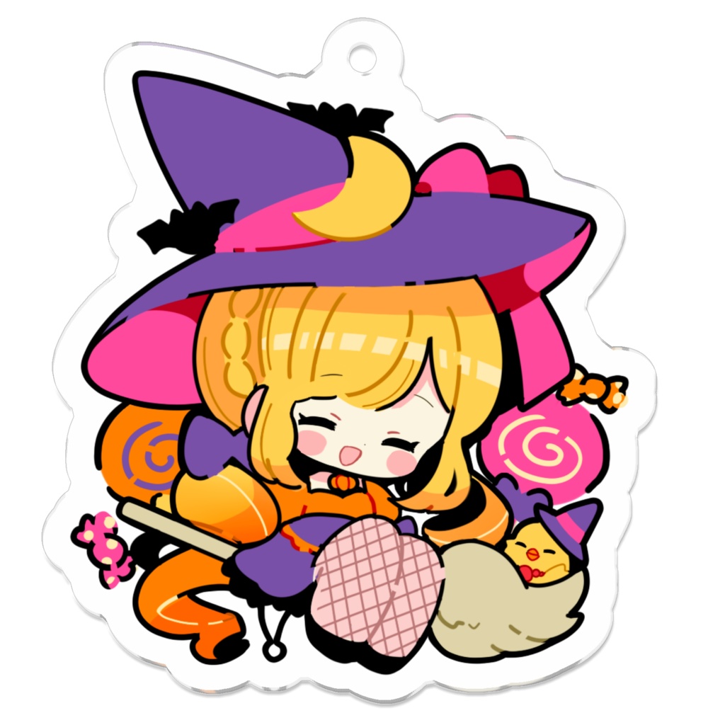 魔女アクリルキーホルダー 50×50mm