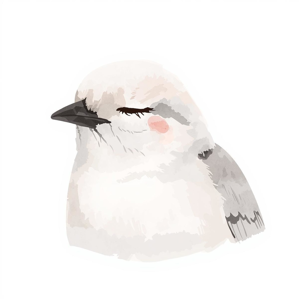 水彩画風*白文鳥の可愛いクリップアート10種類セット(PNG透過)