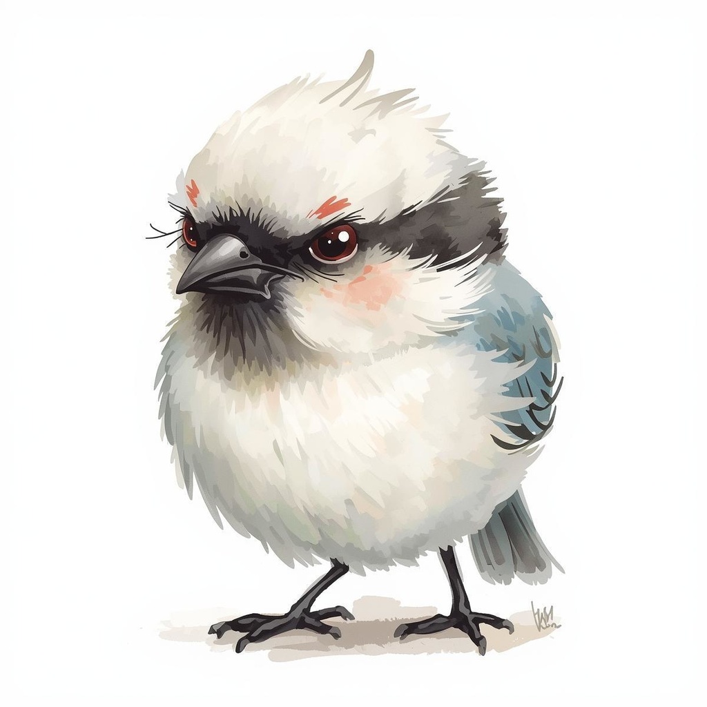 水彩画風*白文鳥の可愛いクリップアート10種類セット(PNG透過)