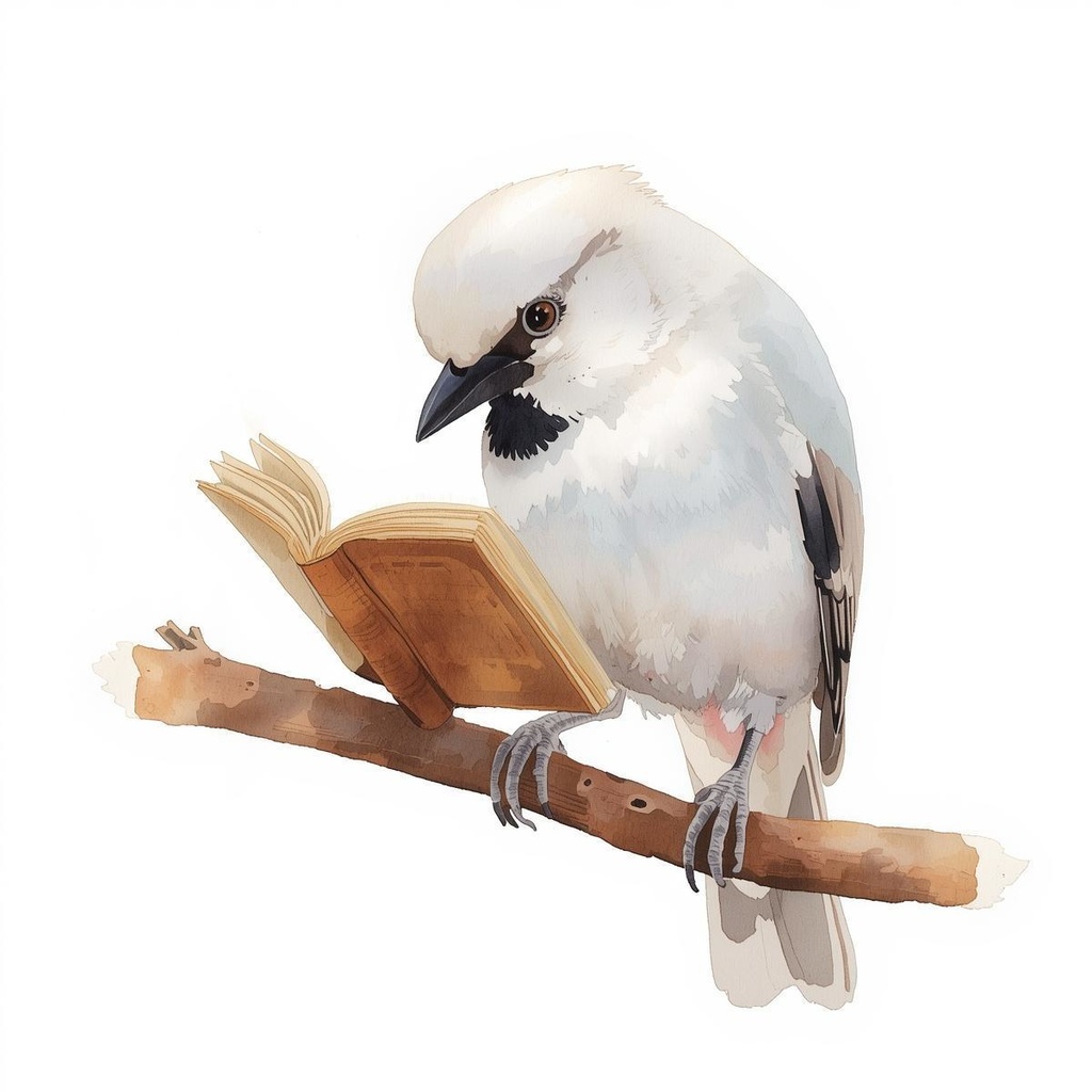 水彩画風*白文鳥の可愛いクリップアート10種類セット(PNG透過)