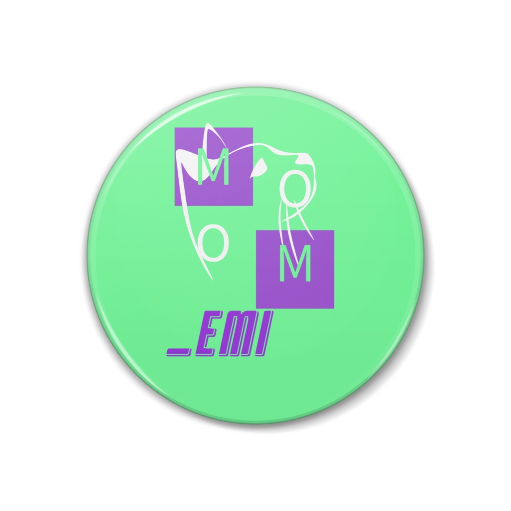 momo_emi ロゴ缶バッジ　いっぱい付けるといい