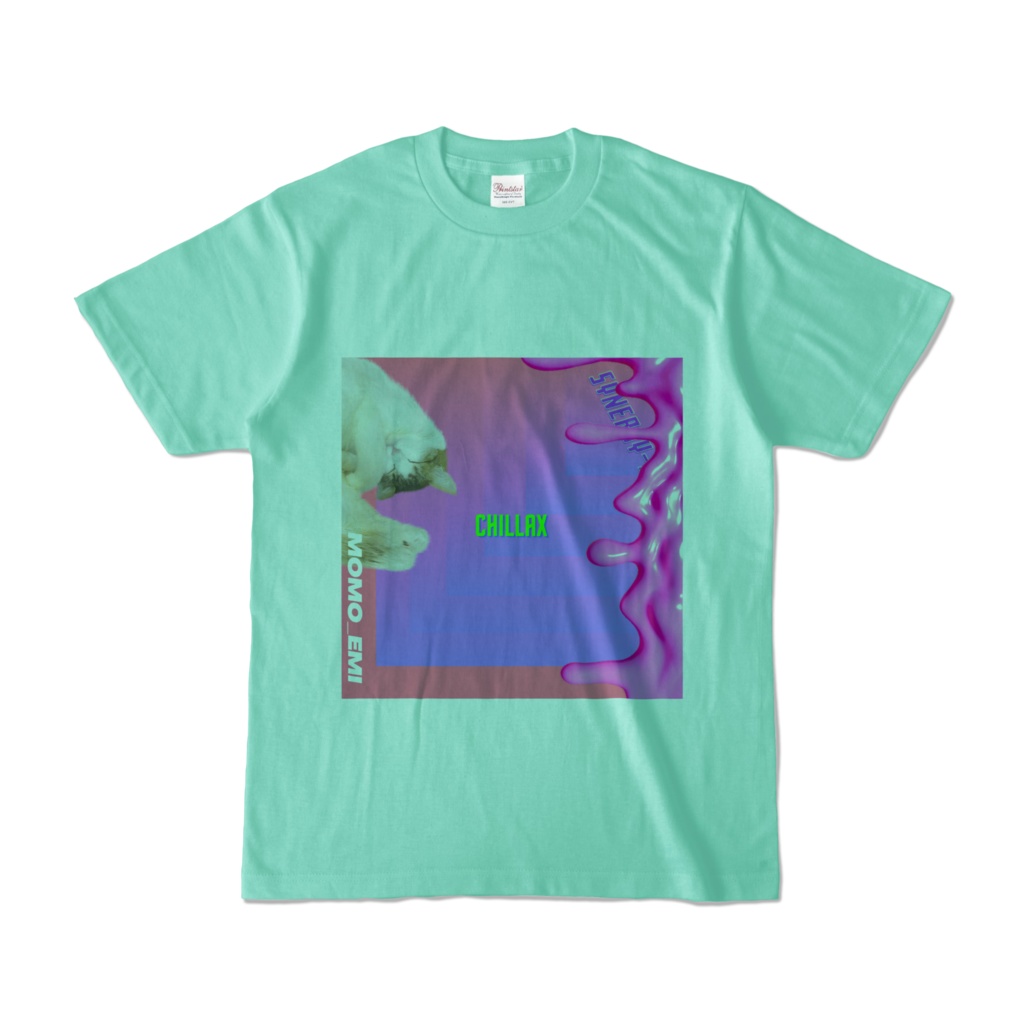 momo_emi カラーTシャツ　MOMOエビ寝