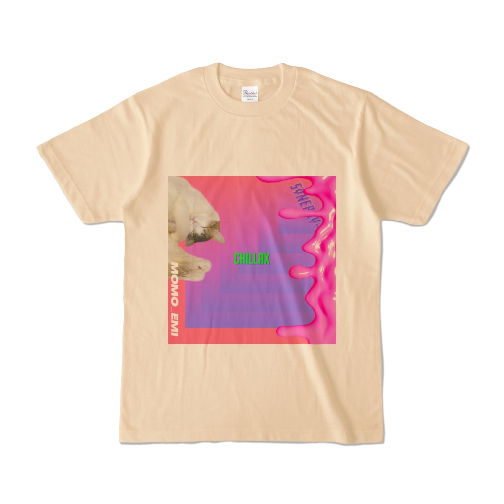 momo_emi カラーTシャツ　2021流行カラーMOMOエビ寝
