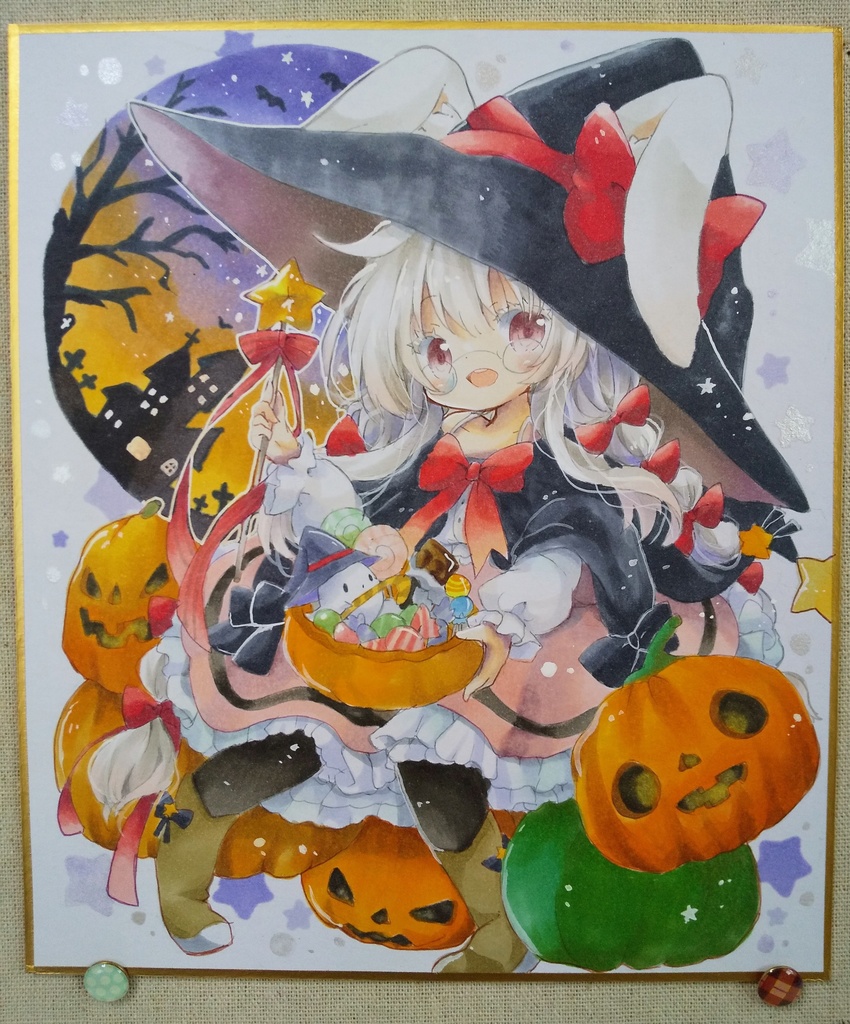 色紙イラスト ハロウィンうさ魔女さん はぴ缶 Booth