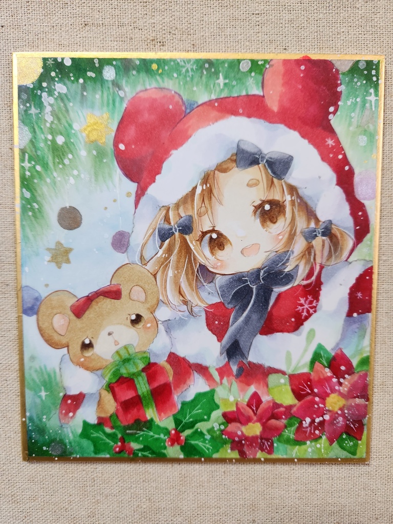 色紙原画:くまみみ(クリスマス仕様) - はぴ缶☆ - BOOTH