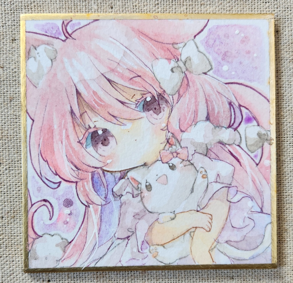 豆色紙:桃猫ちゃん
