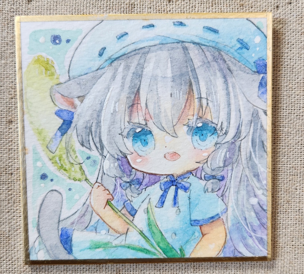 豆色紙:銀猫ちゃん