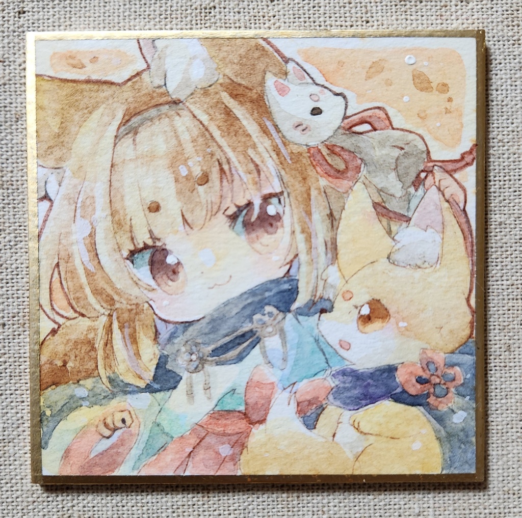 豆色紙原画:きつね