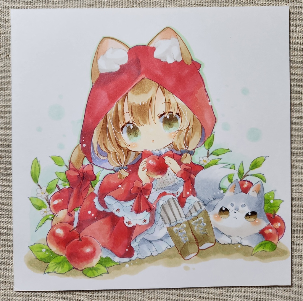 イラスト原画:赤ずきんちゃん