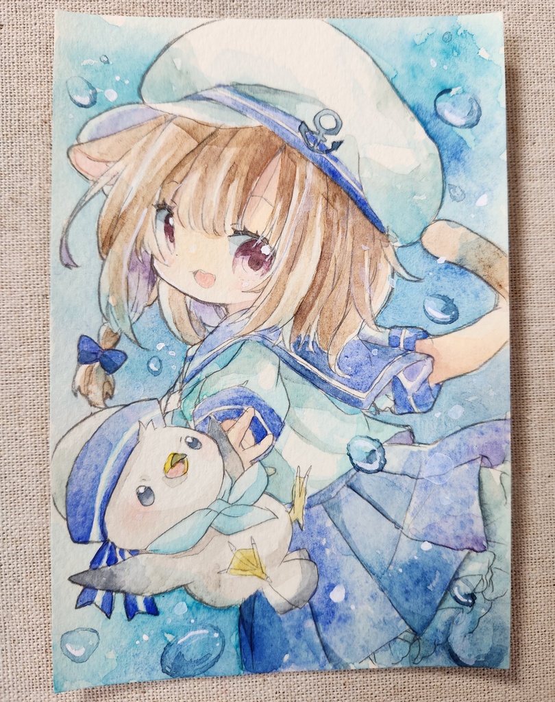 イラスト原画:セーラー猫ちゃん