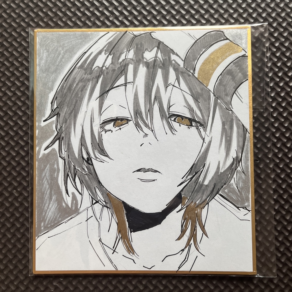 【一点モノ】アンニュイバンドマン  直筆色紙イラスト