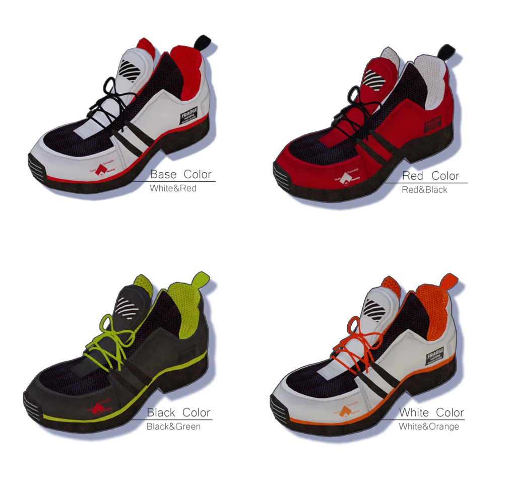 【無料配布】Fen'sスニーカー(テクスチャ4種同梱)【スキニング済3Dモデル】