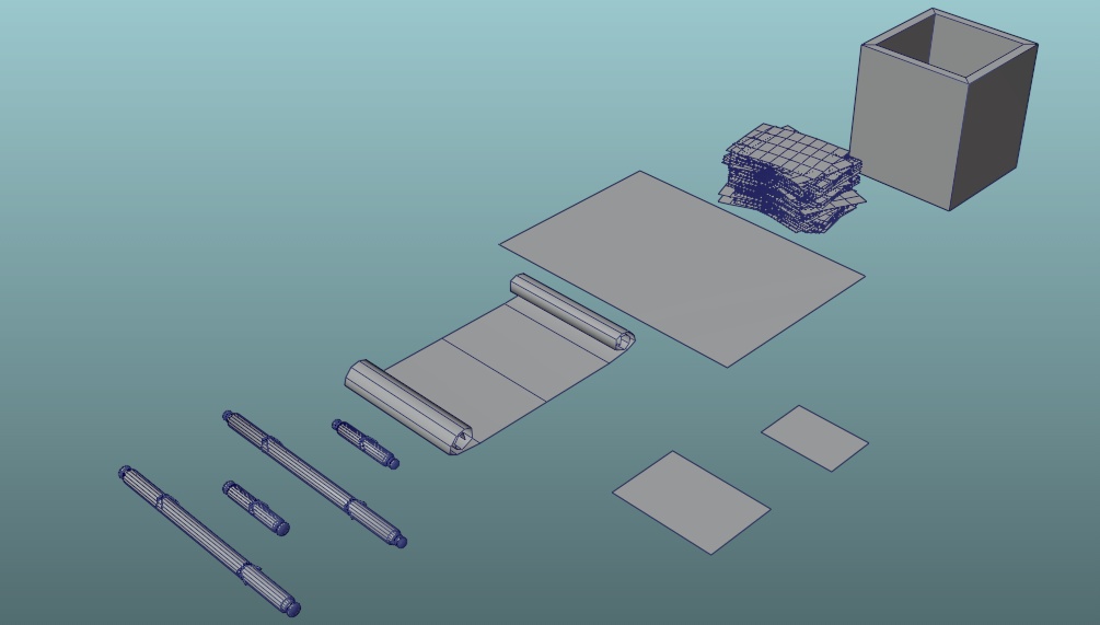 アンティーク風な西洋の紙、巻物セット(木箱のおまけ付)