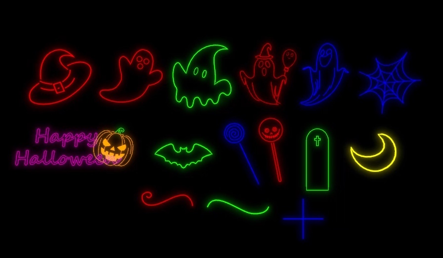 ハロウィン向けネオン素材