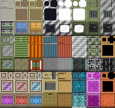 【製品版:著作権フリー】SF近未来~現代 マップチップ素材 RPGツクール、ウディタ用