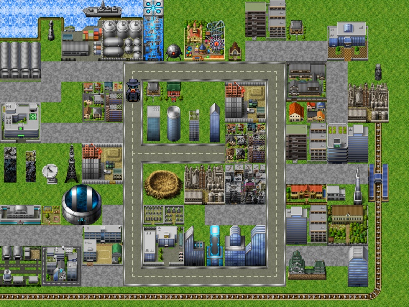 【製品版:著作権フリー】SF近未来~現代 マップチップ素材 RPGツクール、ウディタ用