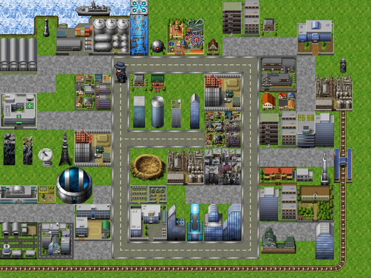 【体験版】現代・SF近未来~現代 タイルセット・マップチップ素材 RPGツクール、ウディタ用