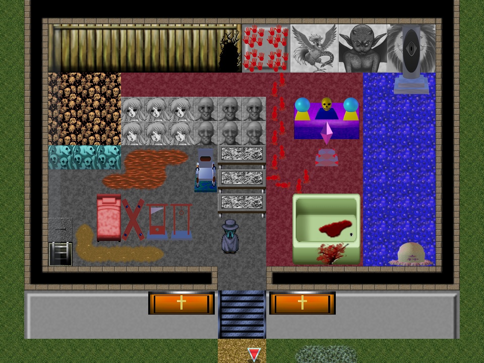 ホラー・脱出サスペンス・現代迷宮マップチップ・タイルセット 著作権フリー RPGツクール・ウディタ用