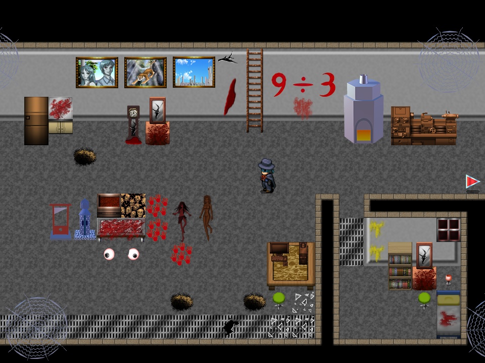 ホラー・脱出サスペンス・現代迷宮マップチップ・タイルセット 著作権フリー RPGツクール・ウディタ用