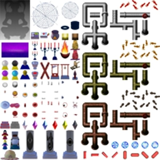 ホラー・脱出サスペンス・現代迷宮マップチップ・タイルセット 著作権フリー RPGツクール・ウディタ用