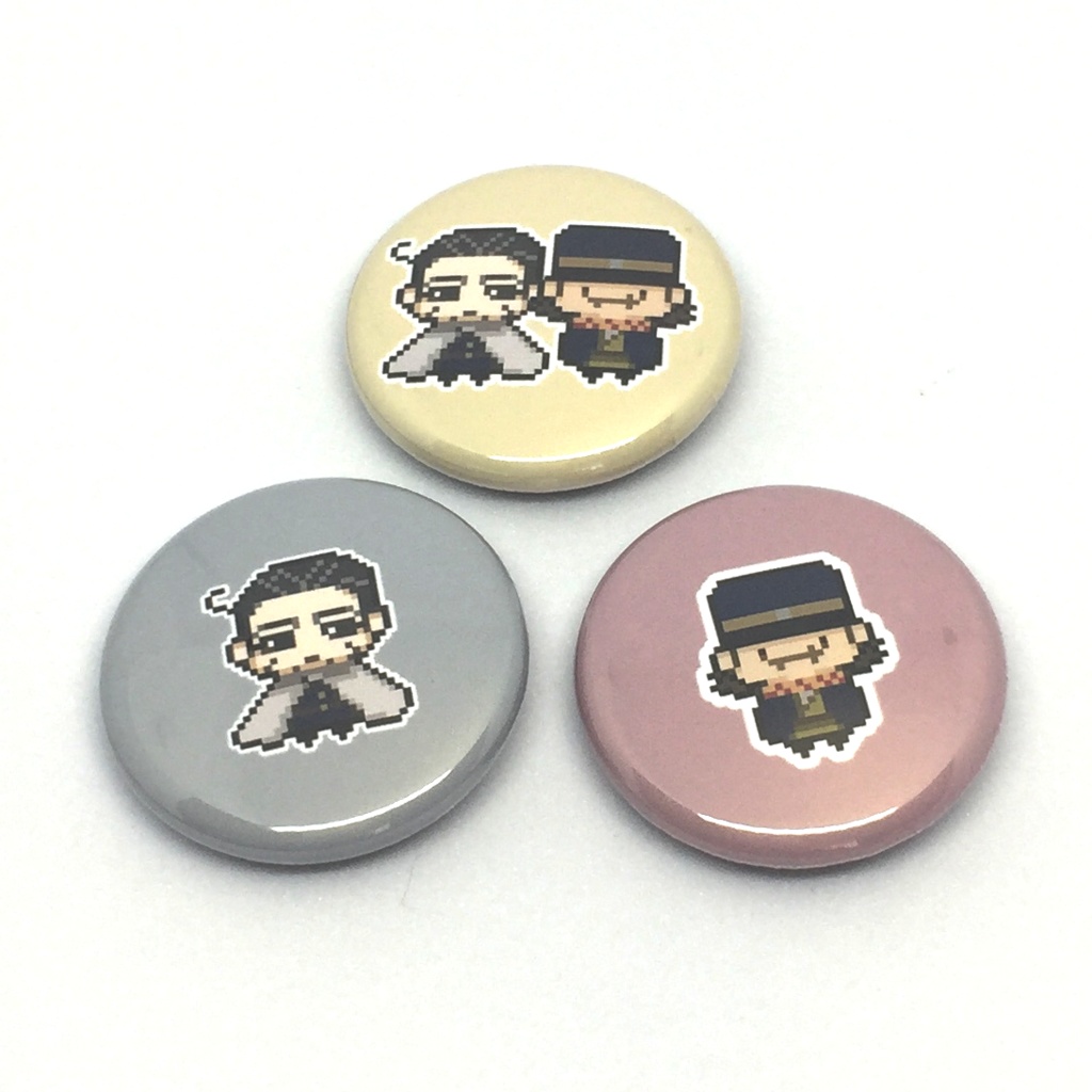 尾杉ドット缶バッジ3種盛