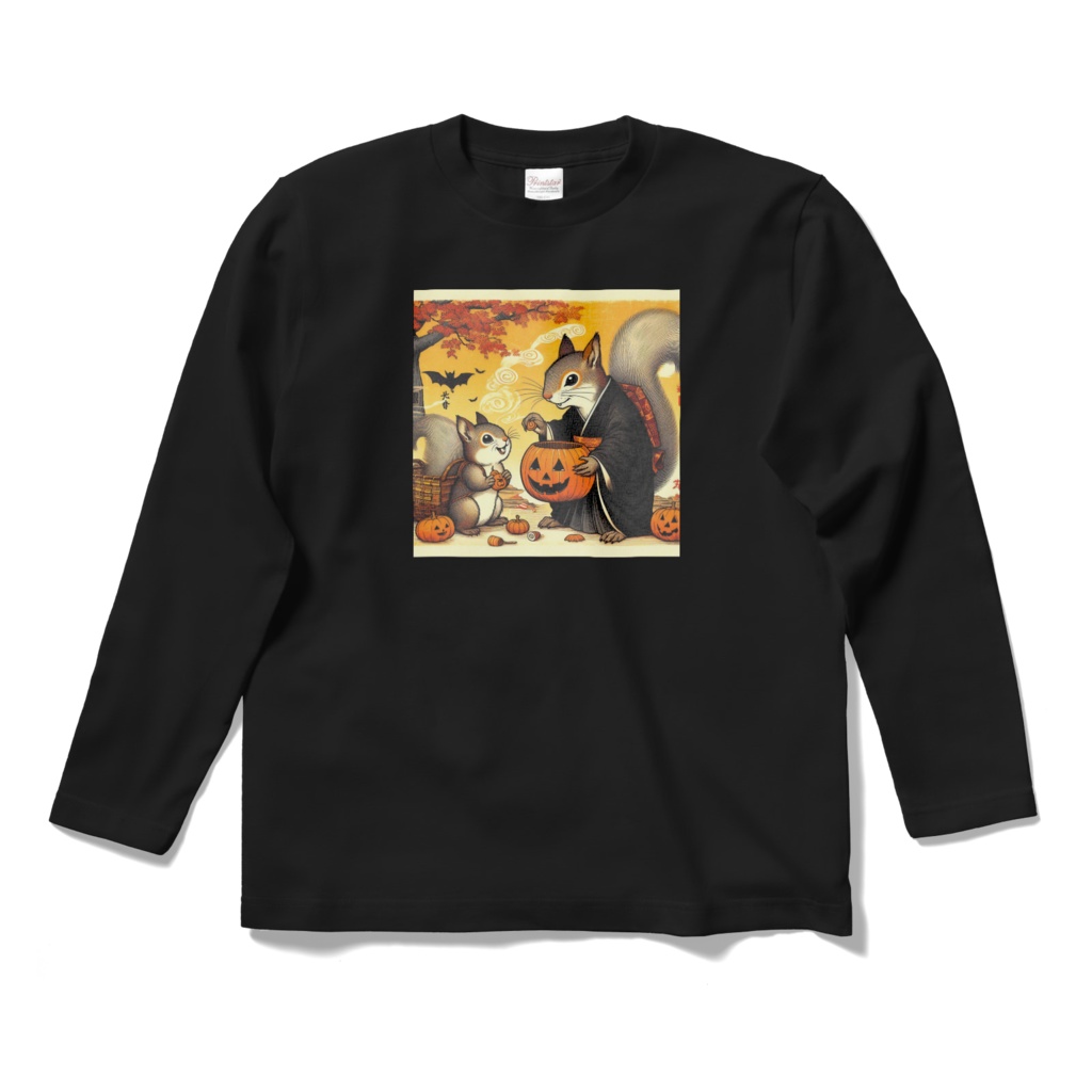 リスの親子とハロウィン