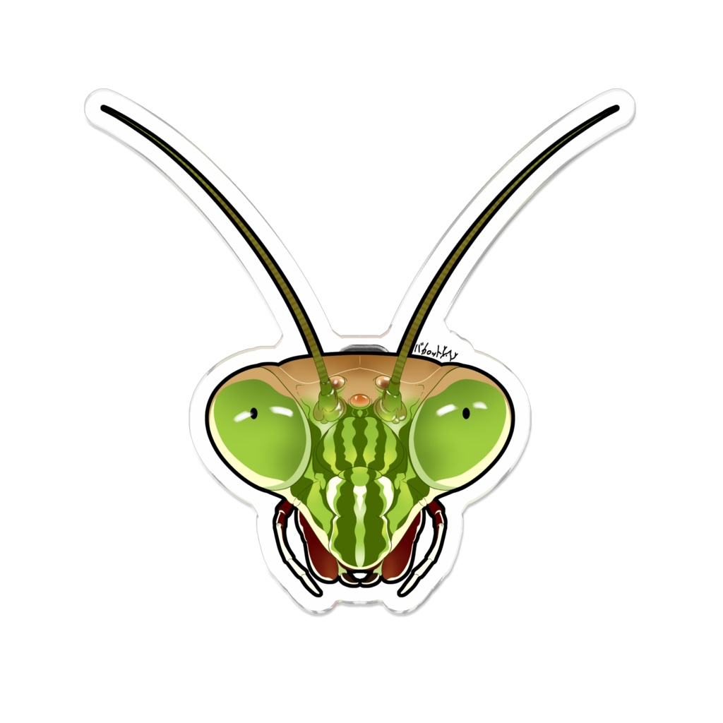 オオカマキリ顔面アクリルバッジ