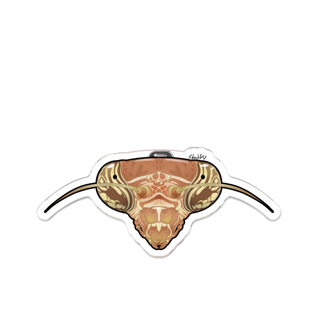 ヒメカマキリ顔面アクリルバッジ