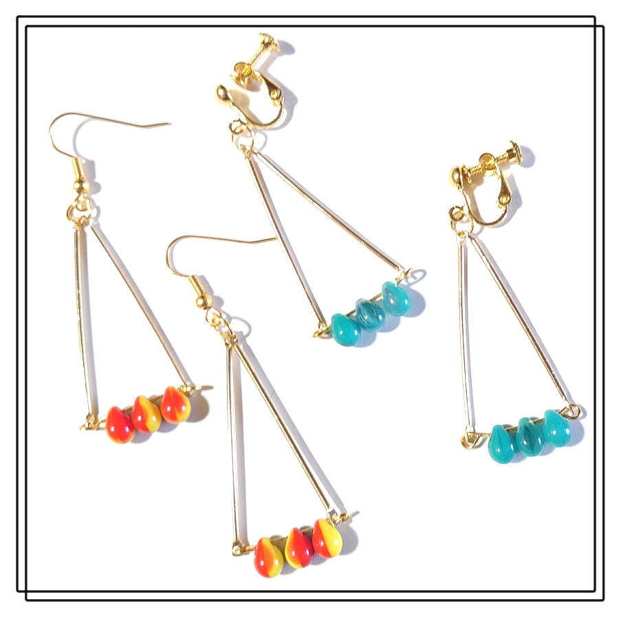 推しカラーチェコビーズピアス