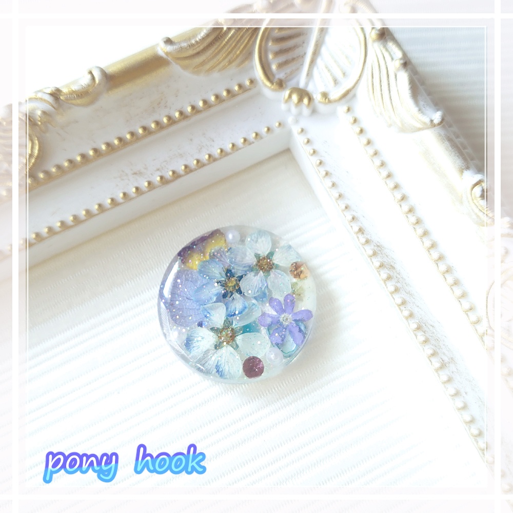 ブルーカラーのポニーフック