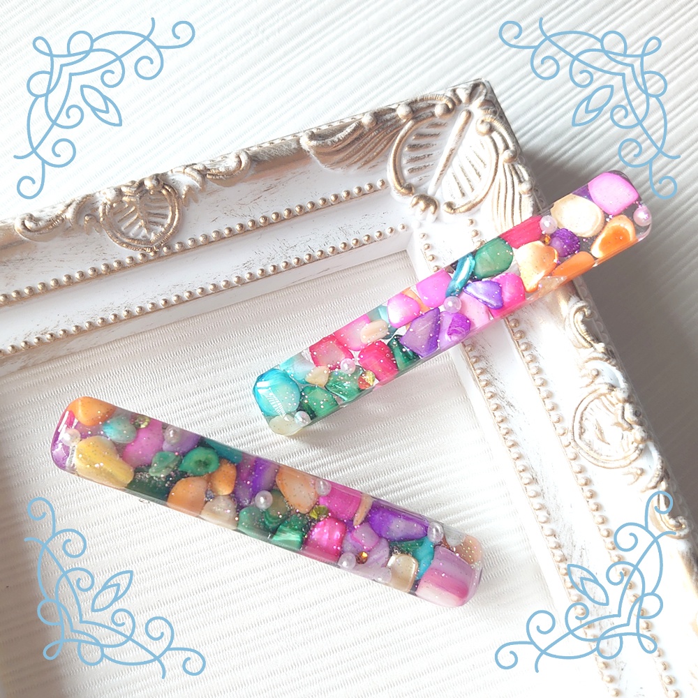 淡水シェル ヘアクリップ