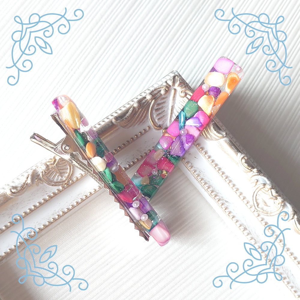 淡水シェル ヘアクリップ