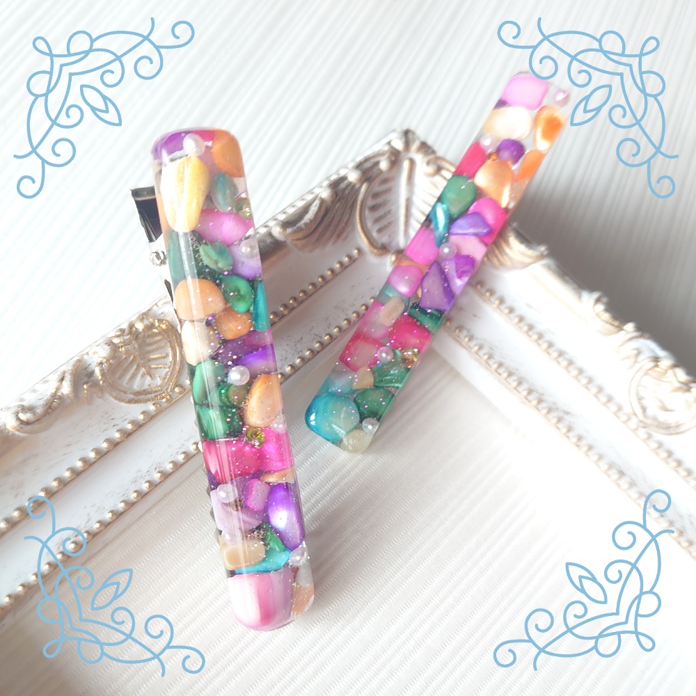 淡水シェル ヘアクリップ