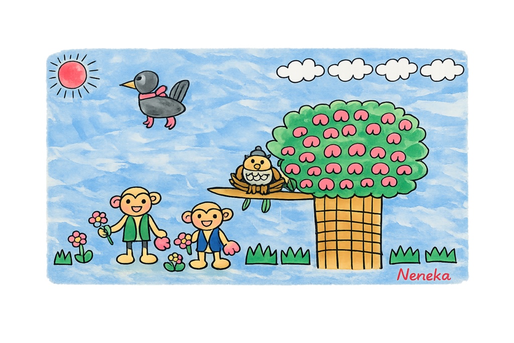 「空とサルたちの木」／Neneka