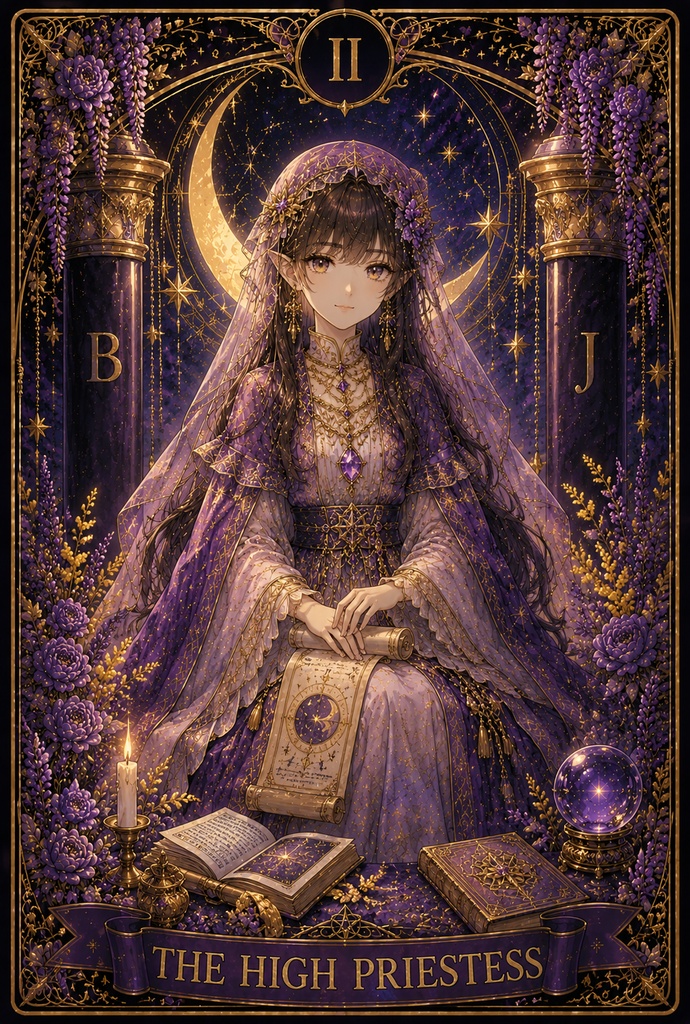 Elf Tarot Artbook|Fantasy Tarot Collection (23 Cards) 紫の幻想世界を旅する、Elfのタロットアート作品集。 全23枚に込めた物語をお楽しみください。