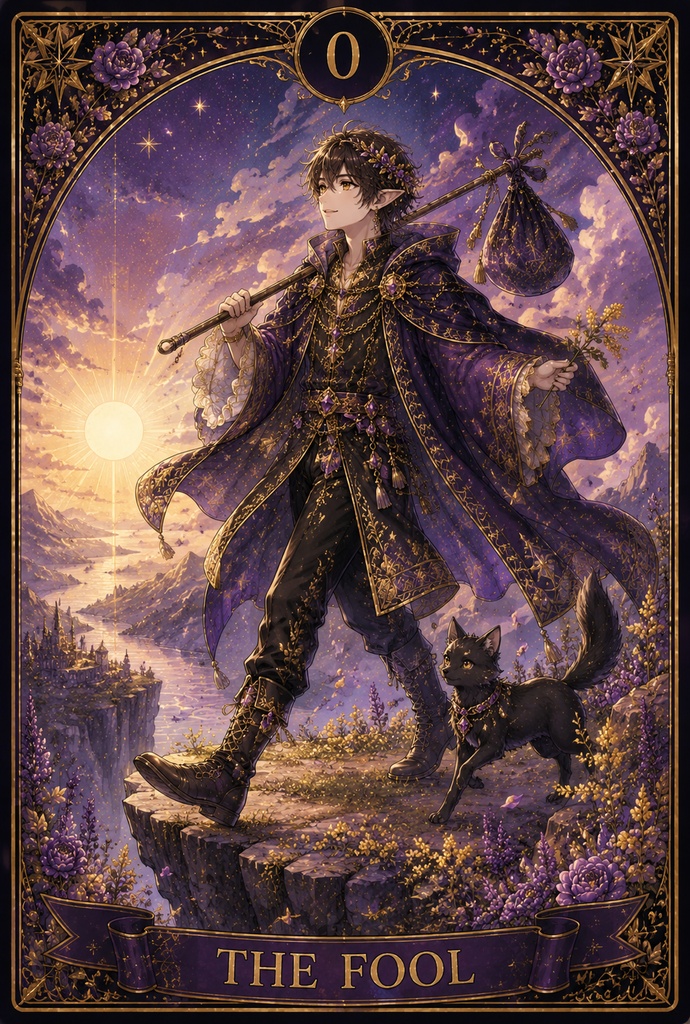 Elf Tarot Artbook|Fantasy Tarot Collection (23 Cards) 紫の幻想世界を旅する、Elfのタロットアート作品集。 全23枚に込めた物語をお楽しみください。