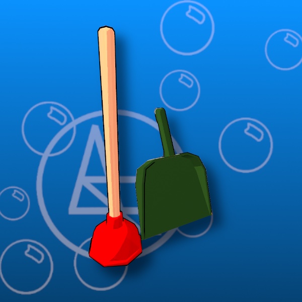 Free Stylized Plunger and Dustpan Prefab