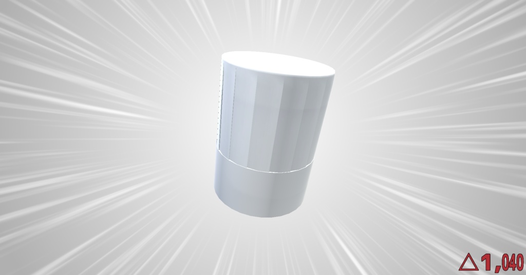 コック帽【3Dモデル】