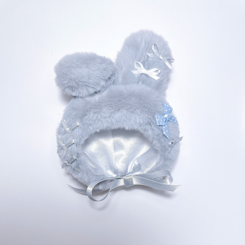 ♡ラメリボンふあふあうさぎの被り物♡