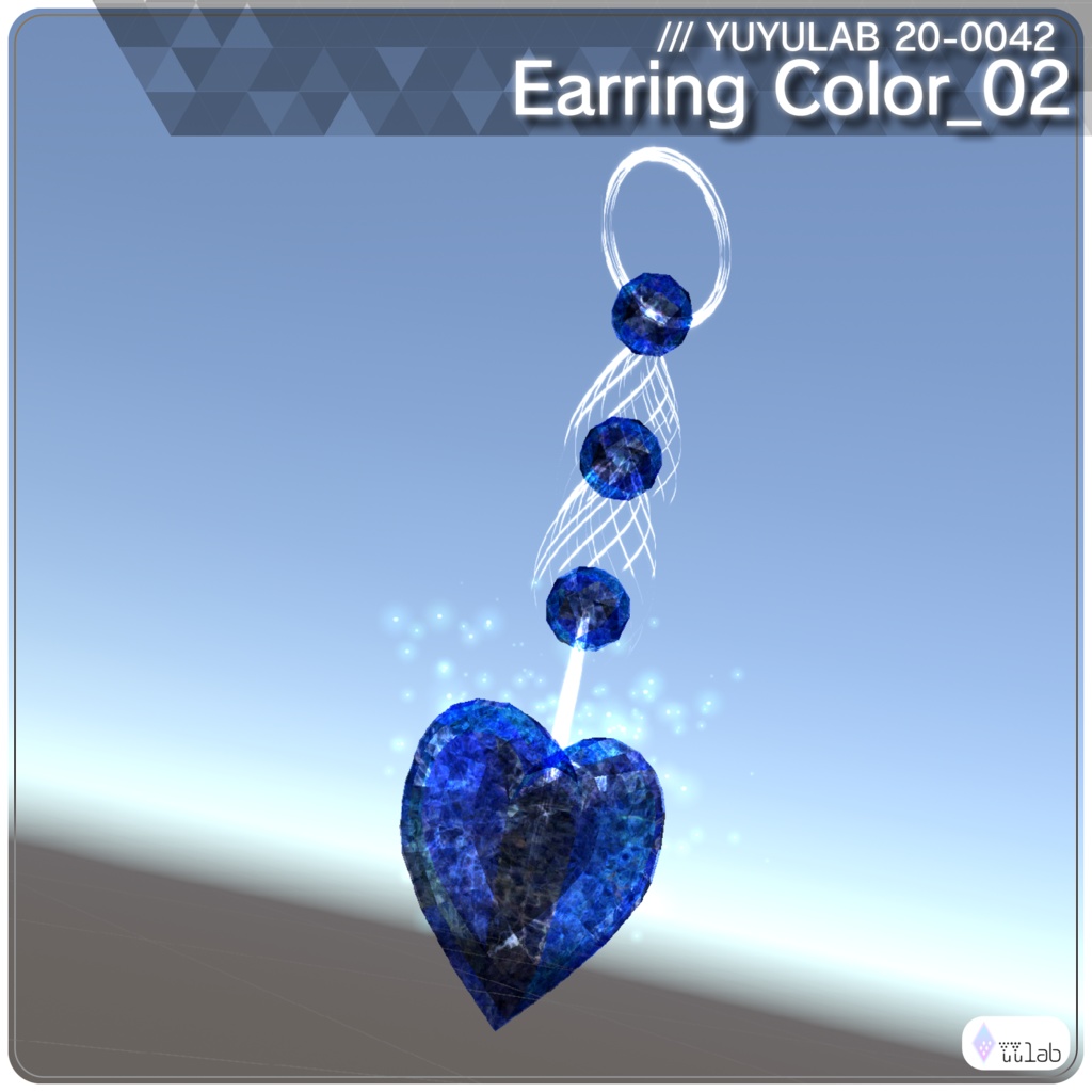 YUYULAB 20-0042 Accessory ハートクリスタルアクセサリー 【MA対応・VRchat想定】