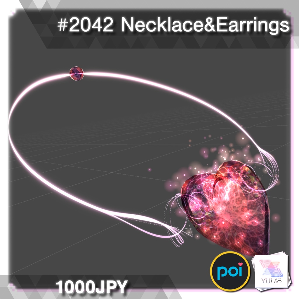 YUYULAB #2042 Accessory ネックレレス&イヤリングセット 【VRchat想定】