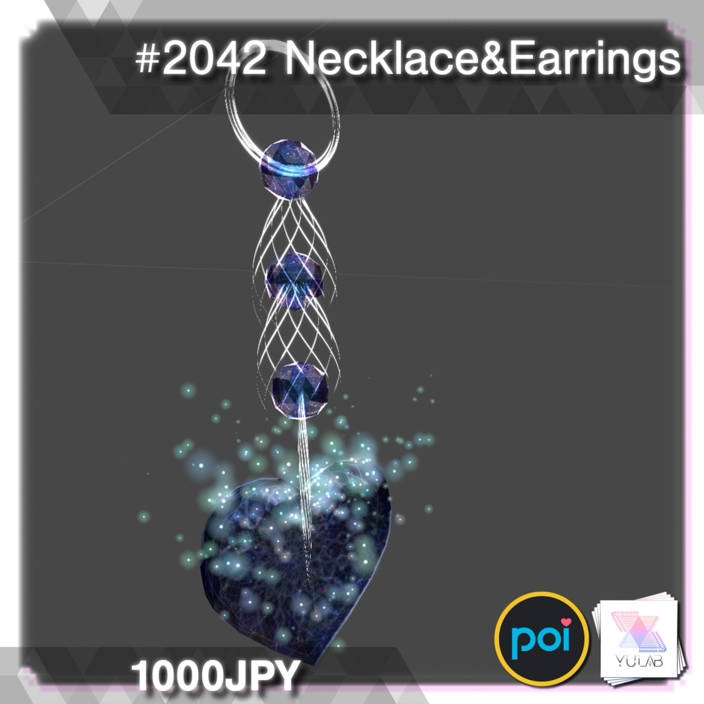 YUYULAB #2042 Accessory ネックレレス&イヤリングセット 【VRchat想定】