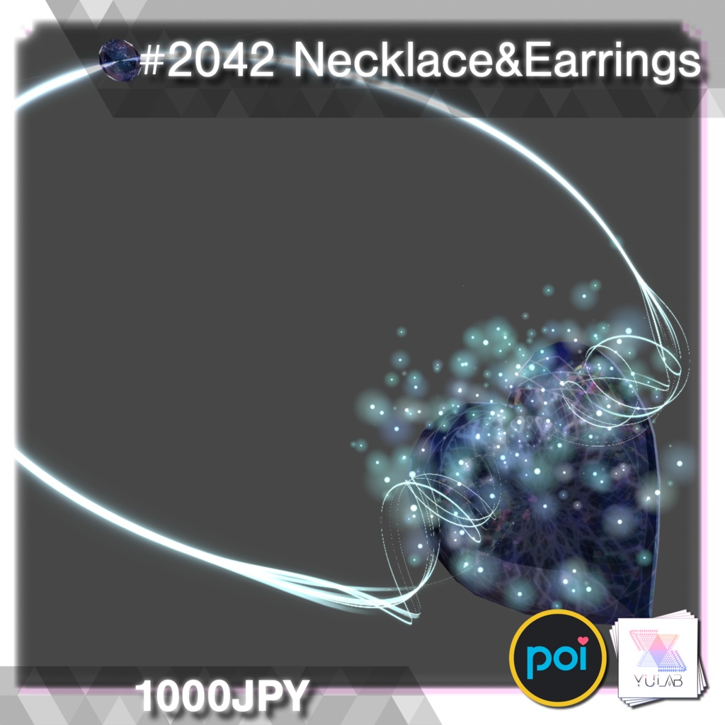YUYULAB #2042 Accessory ネックレレス&イヤリングセット 【VRchat想定】